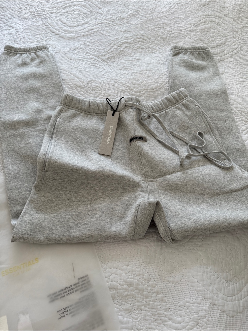 NWT Essentials Fear of God Light Gray Fleece Joggers